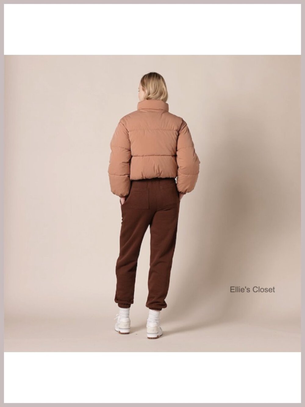 Women's Cropped Full-Zip Puffer Jacket Quilted Matte Sherpa Fleece Snaps - Picture 6 of 6